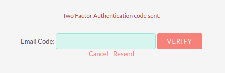 Two Factor Authentication code required TwoFactorAuthCodeSent